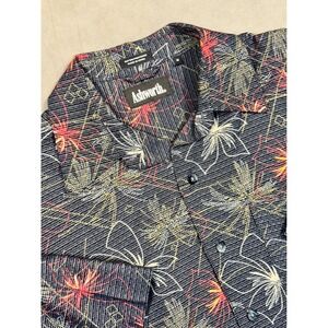 Ashworth Mens Hawaiian Floral Short Sleeve‎ Button Up Shirt Size M Stylish